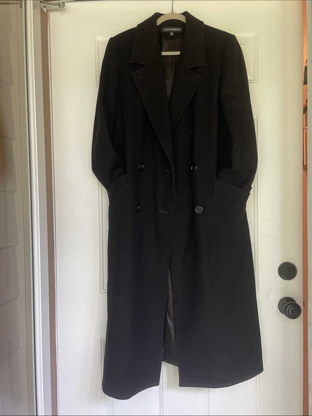 Donnybrook Women’s Black Pea Coat - Classic Wool Blend